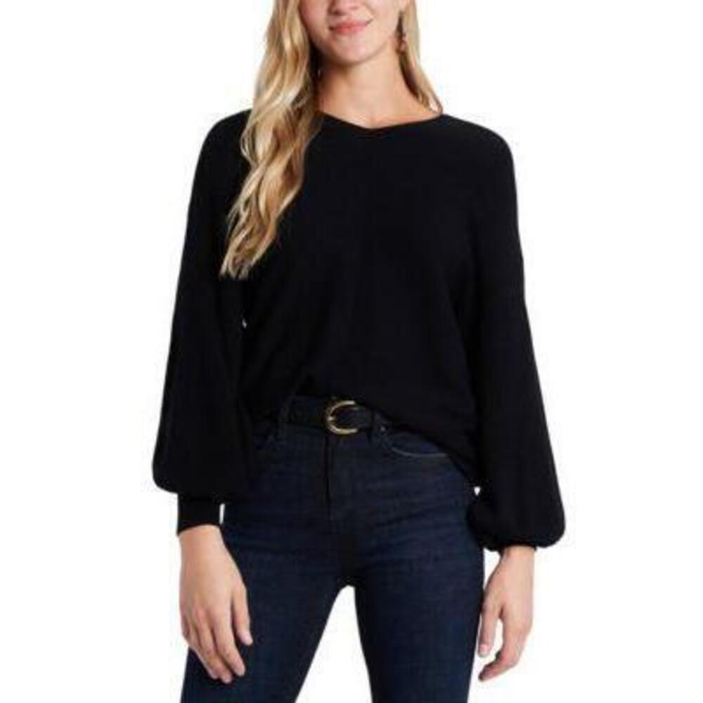 NWT 1. STATE Plus Sweater V-Neck Plus Size Black 2X